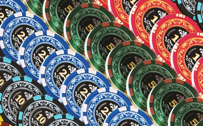 Macro view of game chips, illustrating the game-content industry